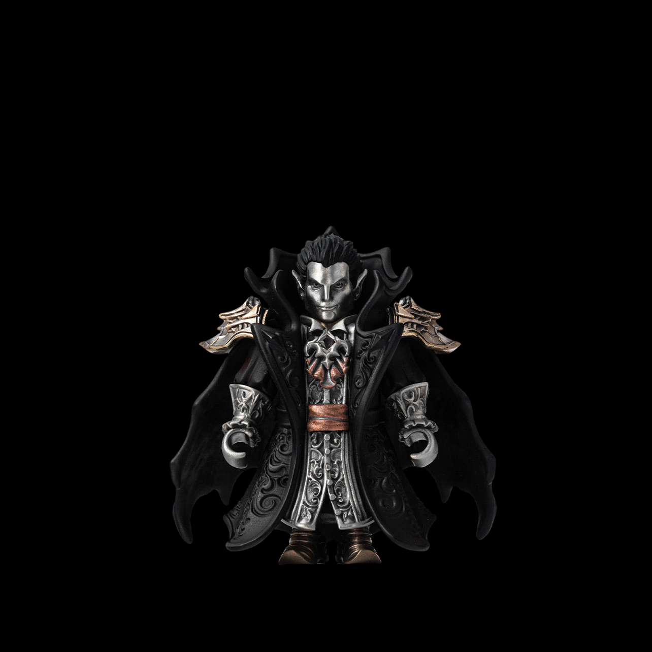Nosferion turning on a black background